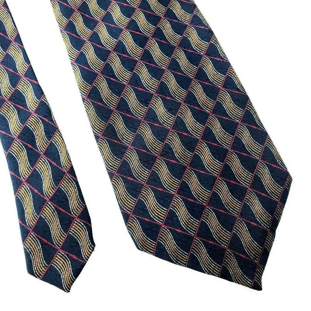 Calvin Klein Silk Tie Black‎ Geometric Silk Tie